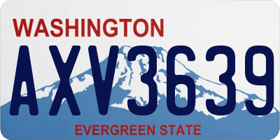 WA license plate AXV3639