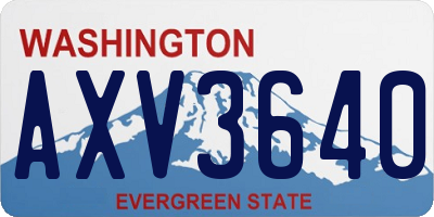 WA license plate AXV3640