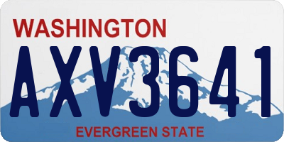 WA license plate AXV3641