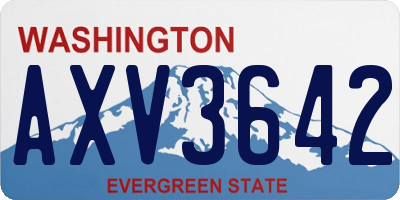 WA license plate AXV3642