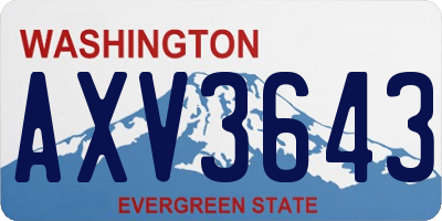 WA license plate AXV3643