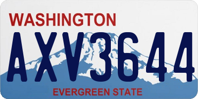 WA license plate AXV3644