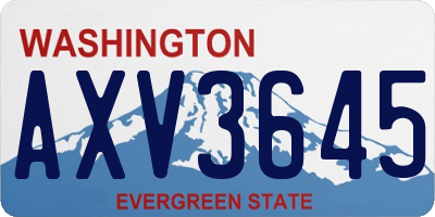 WA license plate AXV3645