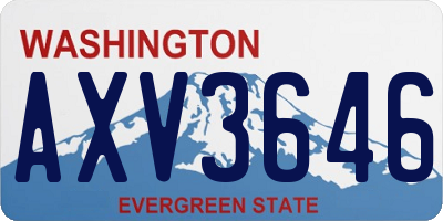 WA license plate AXV3646