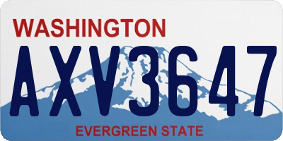 WA license plate AXV3647