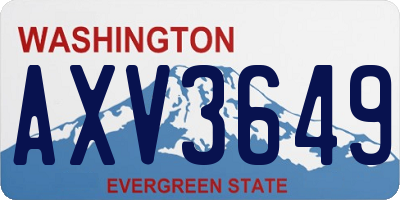 WA license plate AXV3649