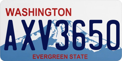 WA license plate AXV3650