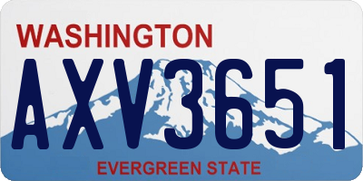 WA license plate AXV3651