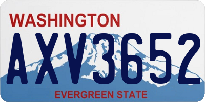 WA license plate AXV3652