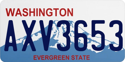 WA license plate AXV3653