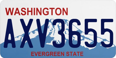WA license plate AXV3655