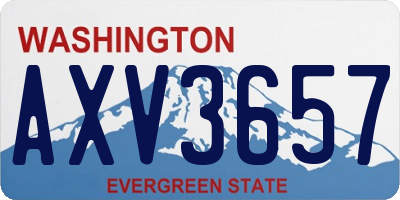 WA license plate AXV3657