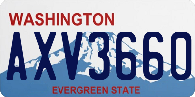WA license plate AXV3660
