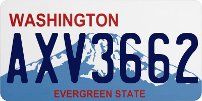 WA license plate AXV3662