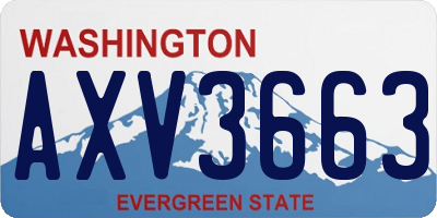 WA license plate AXV3663