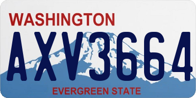 WA license plate AXV3664