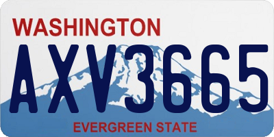 WA license plate AXV3665