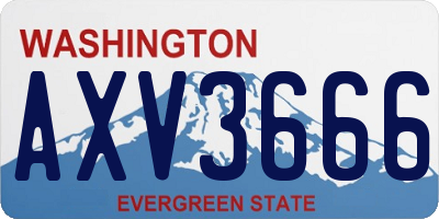 WA license plate AXV3666