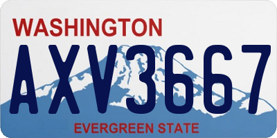 WA license plate AXV3667