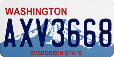 WA license plate AXV3668