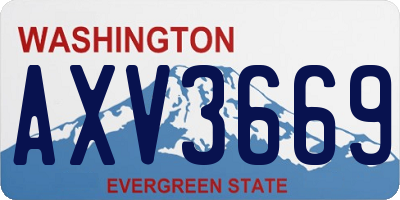 WA license plate AXV3669