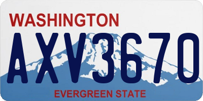 WA license plate AXV3670