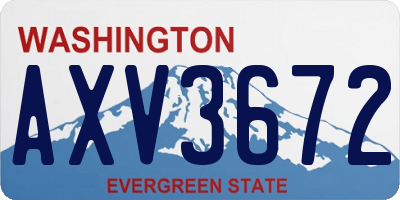 WA license plate AXV3672