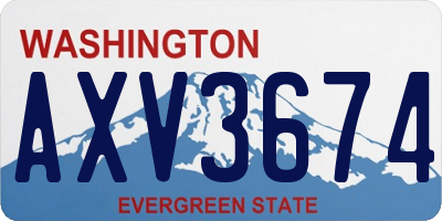 WA license plate AXV3674