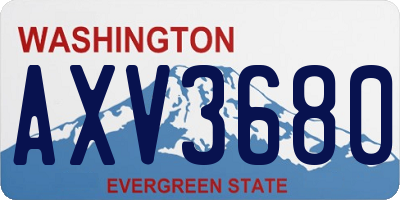 WA license plate AXV3680