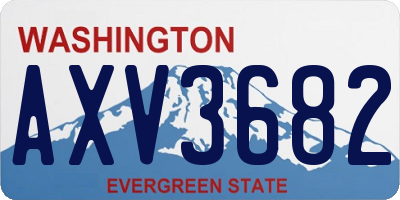 WA license plate AXV3682