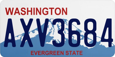 WA license plate AXV3684