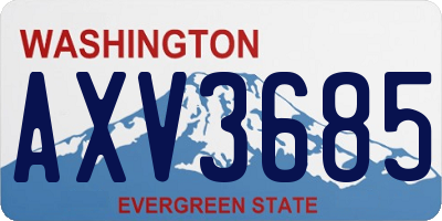 WA license plate AXV3685