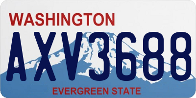 WA license plate AXV3688