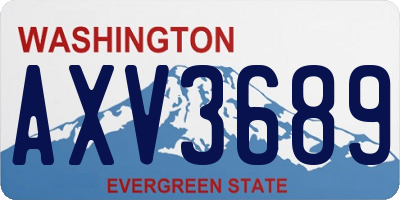 WA license plate AXV3689