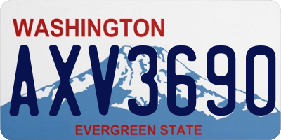 WA license plate AXV3690