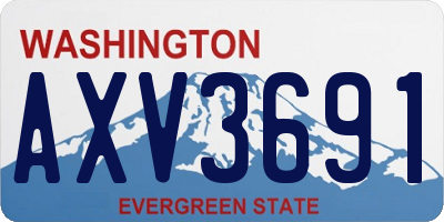 WA license plate AXV3691