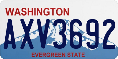 WA license plate AXV3692