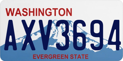WA license plate AXV3694
