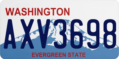 WA license plate AXV3698