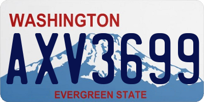 WA license plate AXV3699