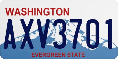 WA license plate AXV3701
