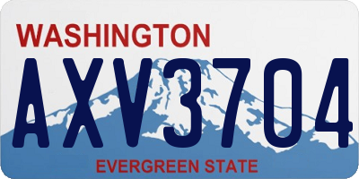 WA license plate AXV3704