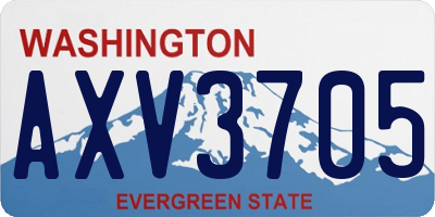 WA license plate AXV3705