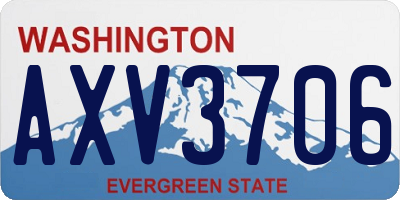 WA license plate AXV3706