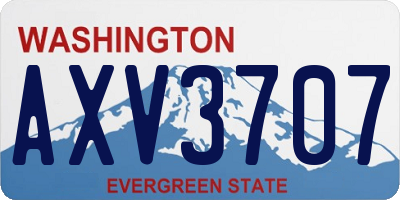 WA license plate AXV3707