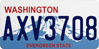 WA license plate AXV3708