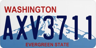 WA license plate AXV3711