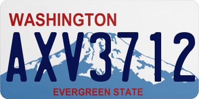 WA license plate AXV3712