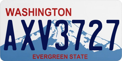WA license plate AXV3727