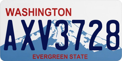WA license plate AXV3728